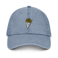 casquette belge en jeans frite