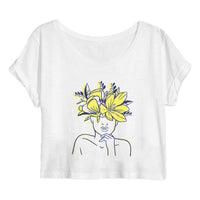 Crop top - Woman flower art