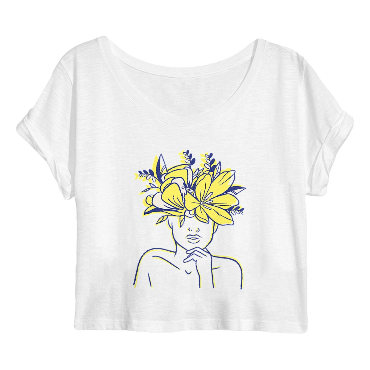 Crop top - Woman flower art