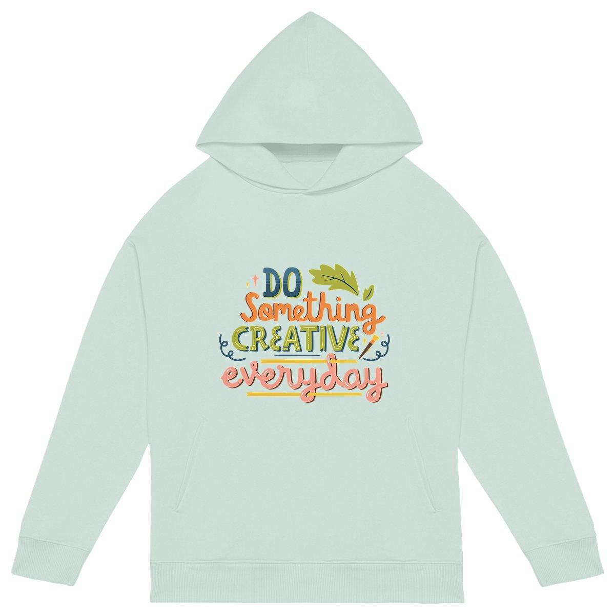 Image d'un hoodie oversize en coton biologique et polyester recyclé post-consommation, disponible dans différentes tailles. Coupe large avec épaules tombantes pour un style décontracté et confortable. Idéal pour une tenue décontractée et éco-responsable