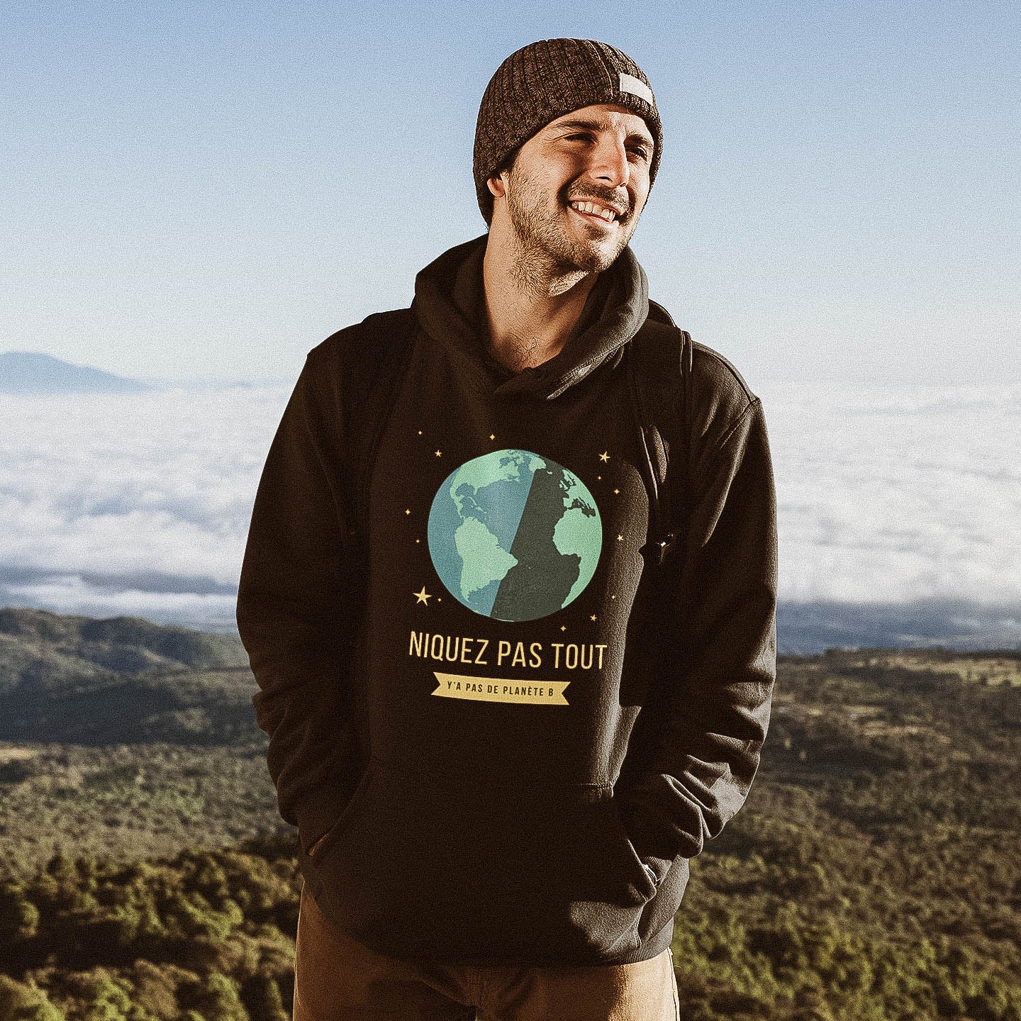 Pull à capuche - Niquez pas tout y'a pas de planète B