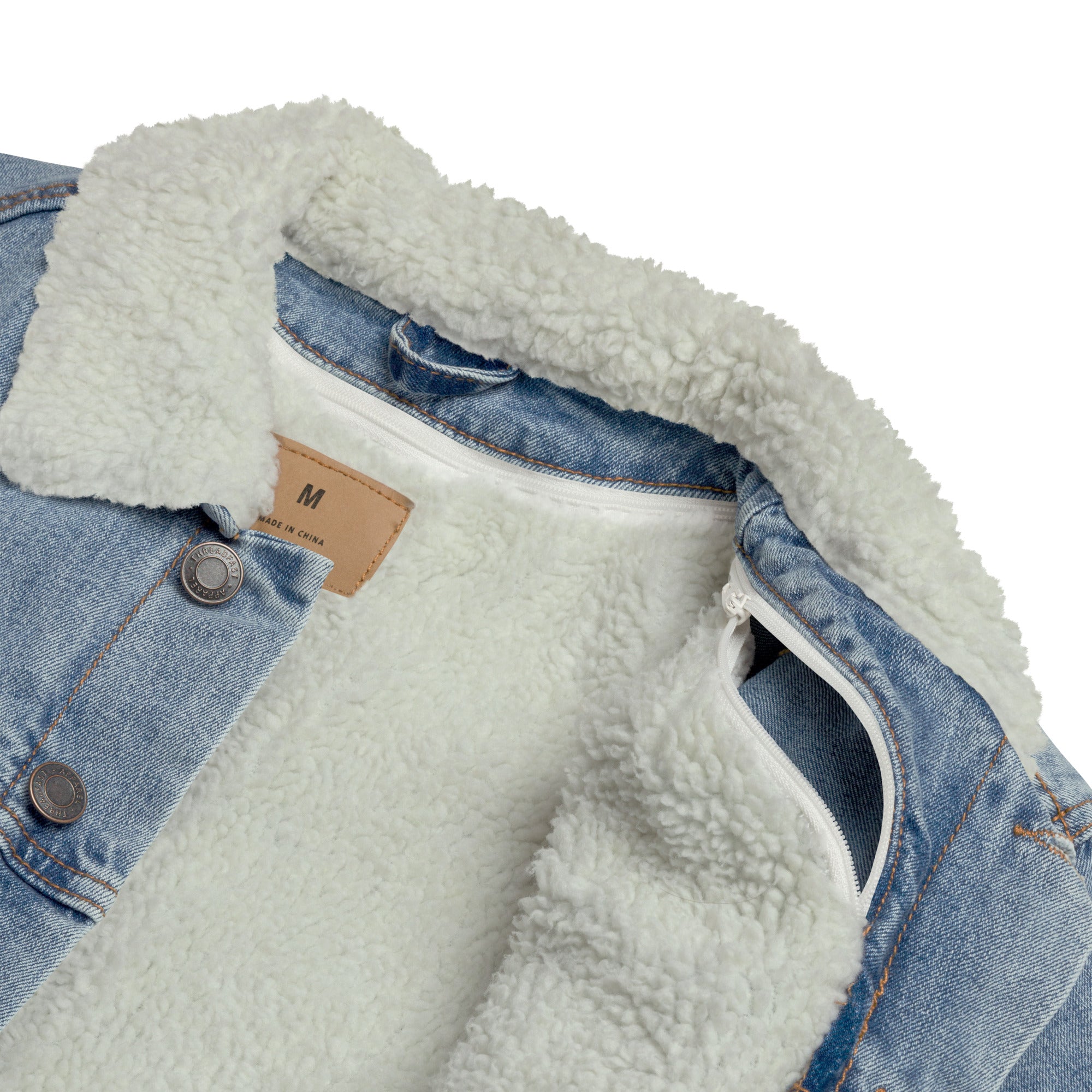 Veste sherpa en jean unisexe - "DAD"