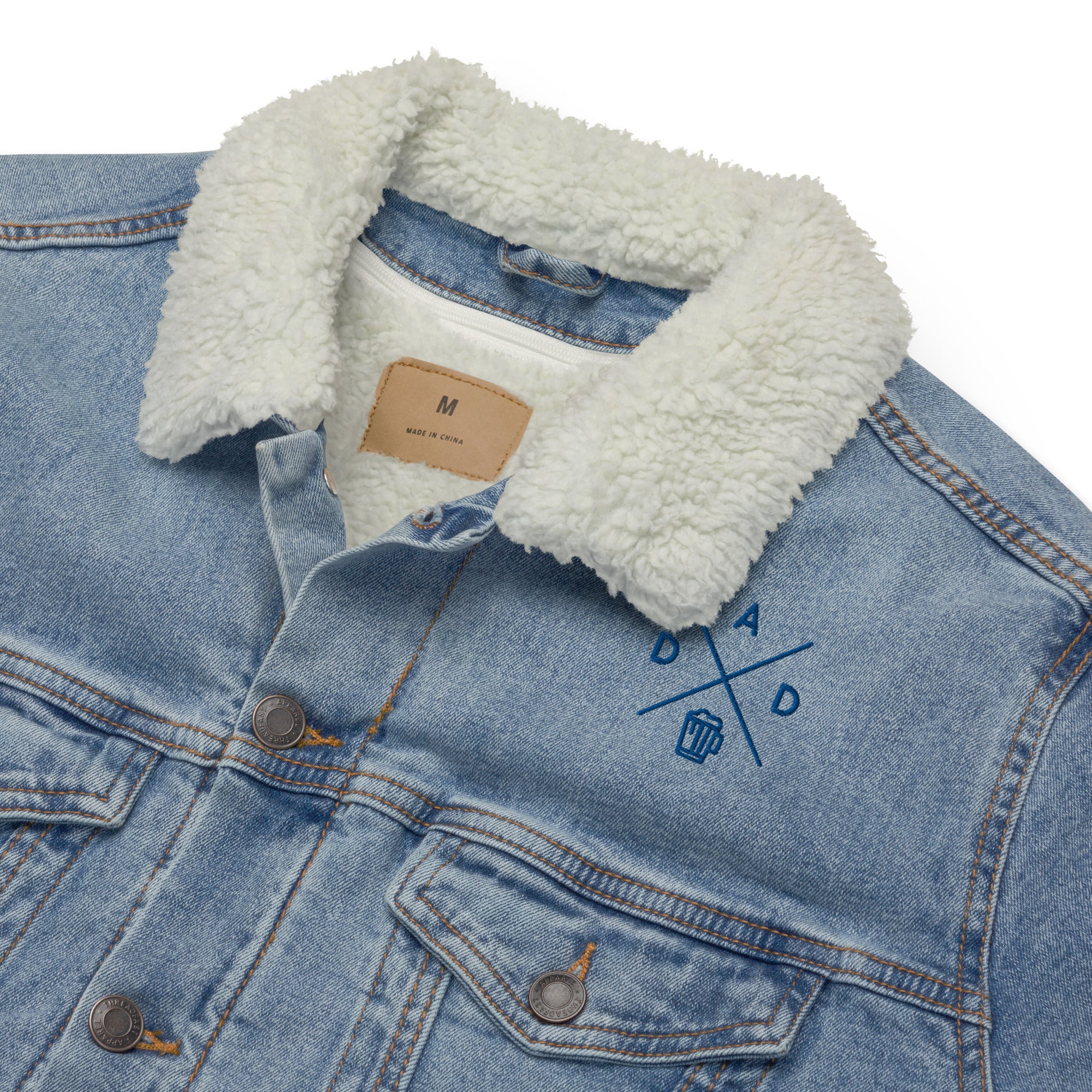Veste sherpa en jean unisexe - "DAD"