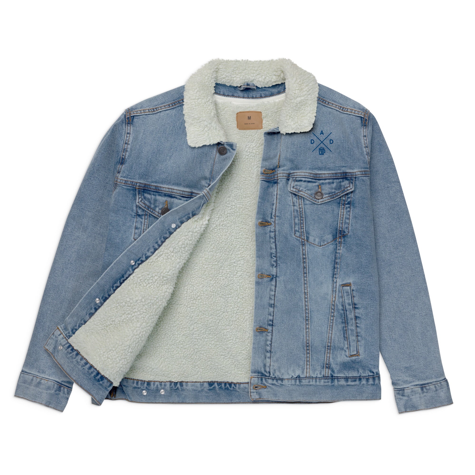 Veste sherpa en jean unisexe - "DAD"