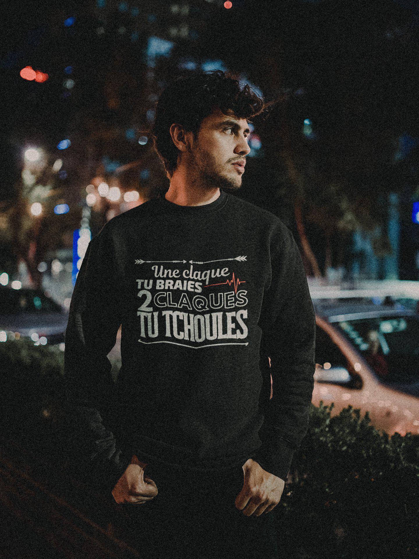 T-shirt - Une claque tu braies 2 claques tu tchoules - chtmboutique