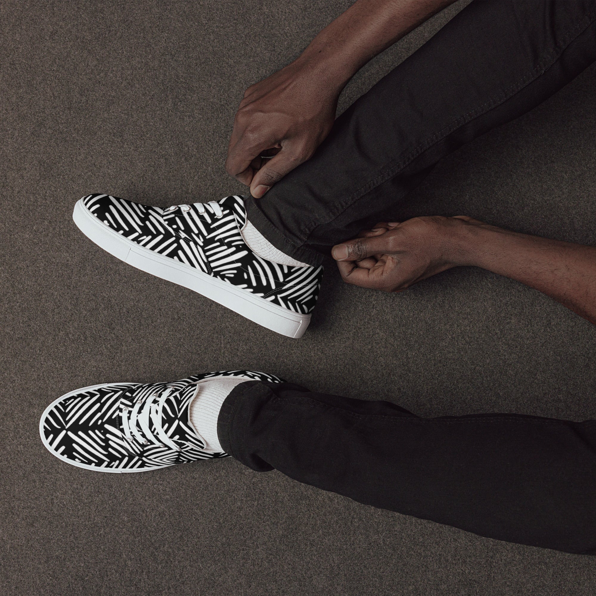 Tennis en toile avec lacets homme