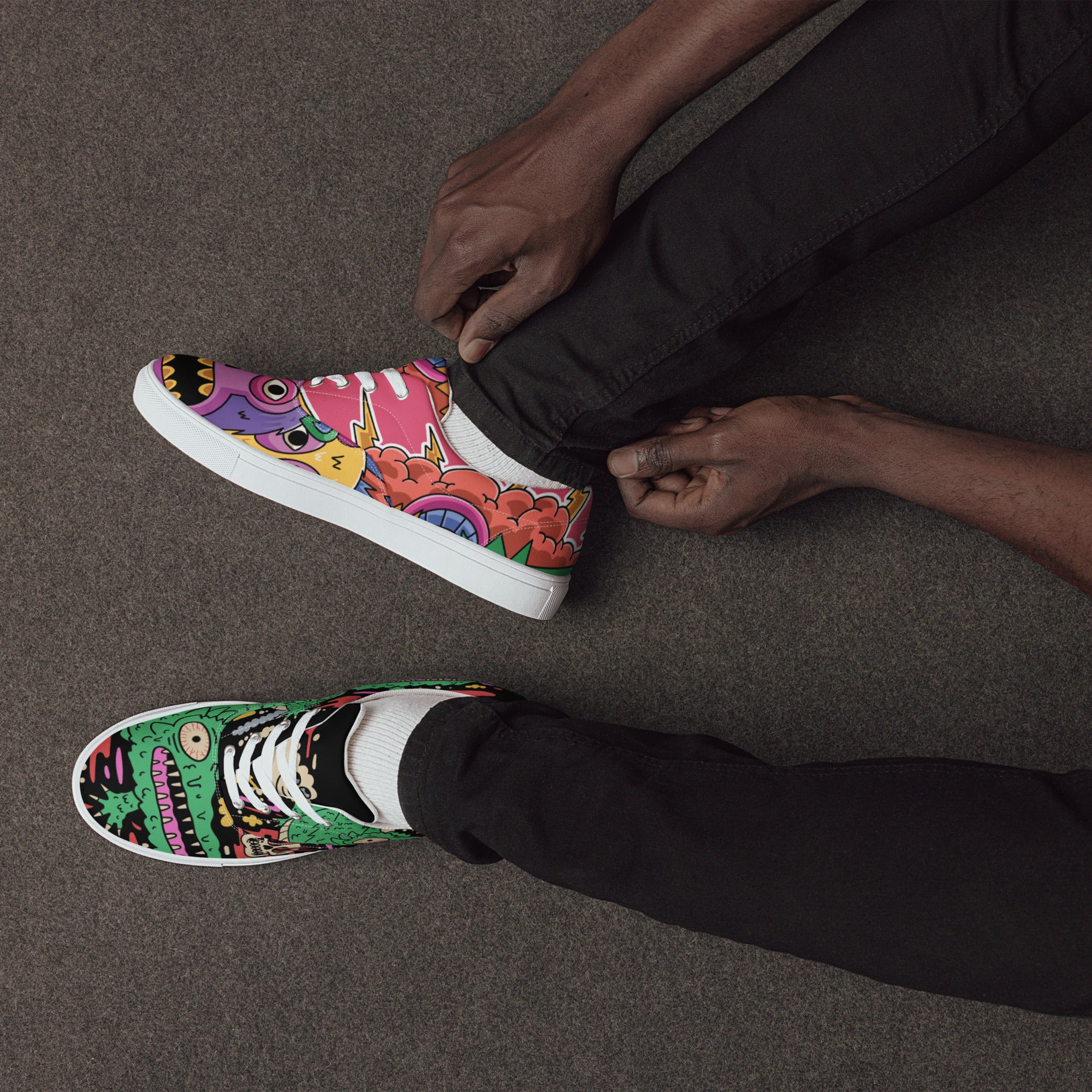 Tennis en toile avec lacets homme