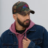 casquette de chasseur camouflage avec un ours en couleurs brode