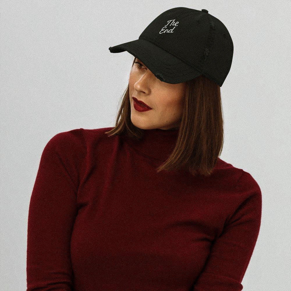 Casquette baseball effet usé the end noir détail de la broderie CHT'M Boutique