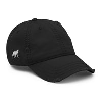 Casquette baseball effet usé white wolf noir CHT'M Boutique