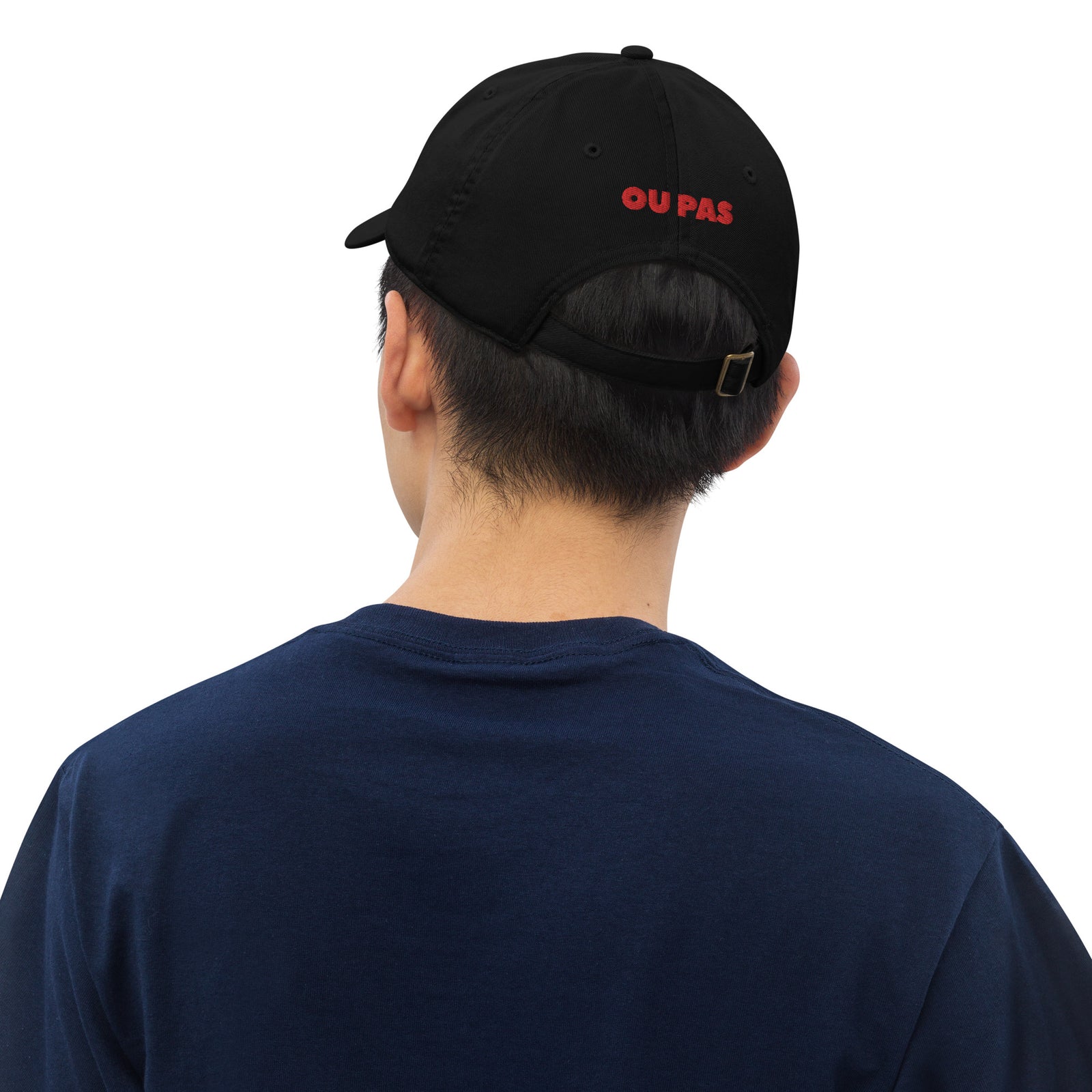 Casquette baseball bio discret noir portée en situation CHT'M Boutique