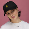 casquette originale style baseball avec un patit monstre jaune broderie