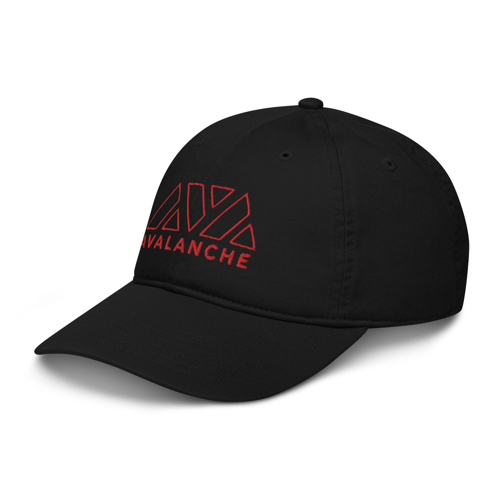 Casquette baseball avax avalanche noir vue de trois quarts CHT'M Boutique