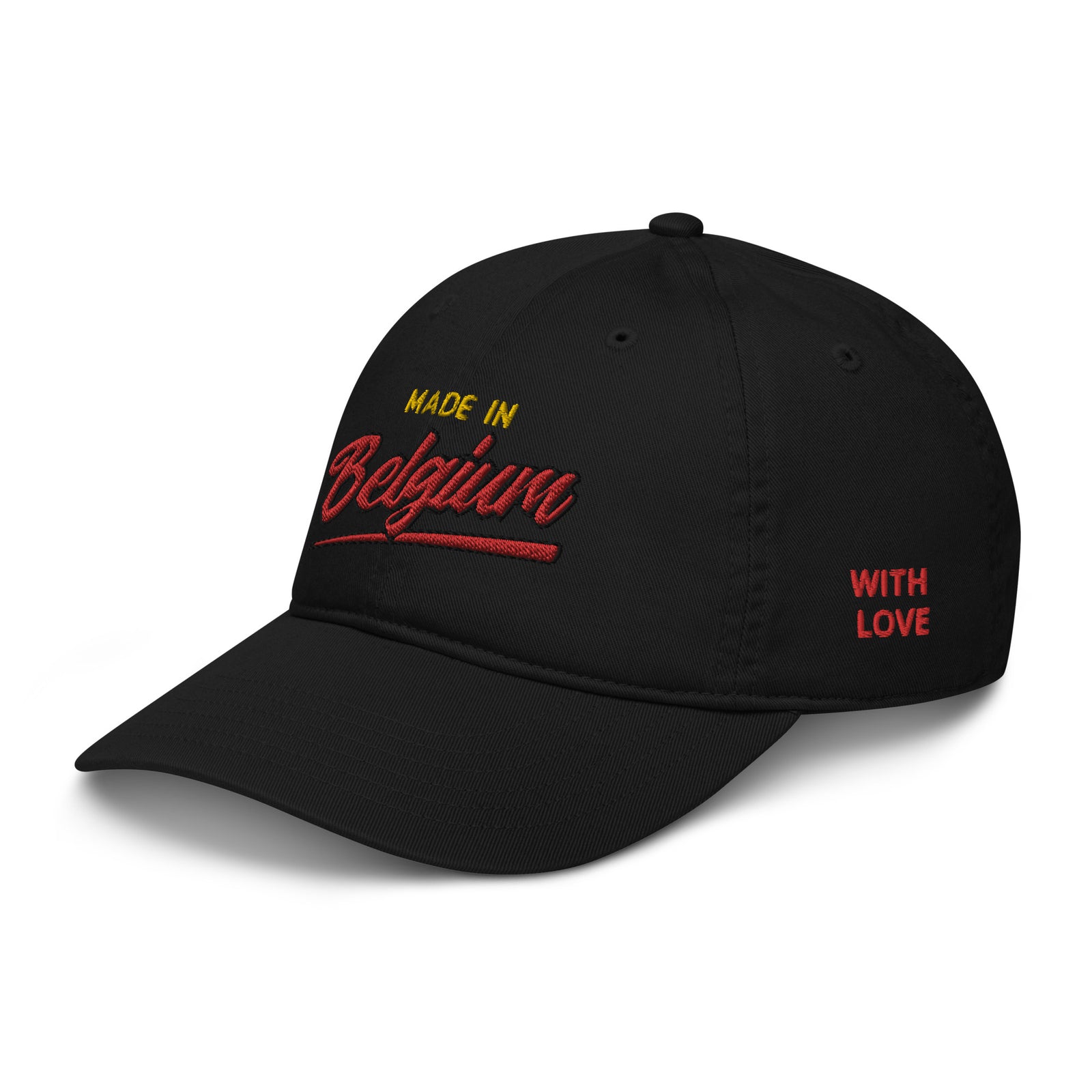 Casquette de baseball bio Belge brodée - "Made in Belgium with love"