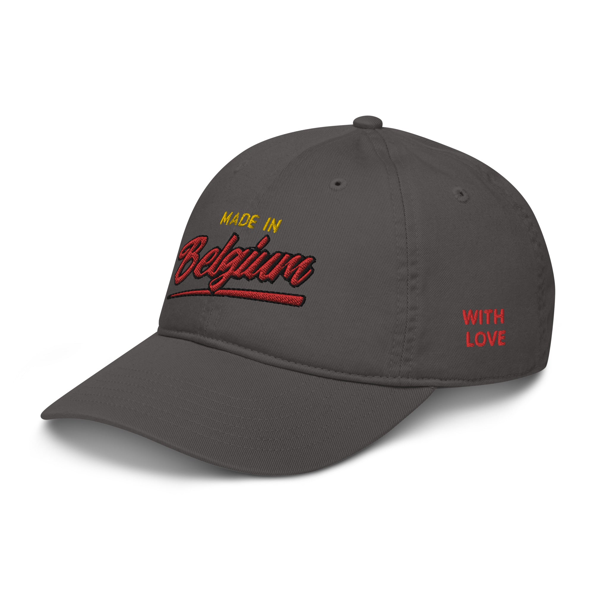 Casquette de baseball bio Belge brodée - "Made in Belgium with love"