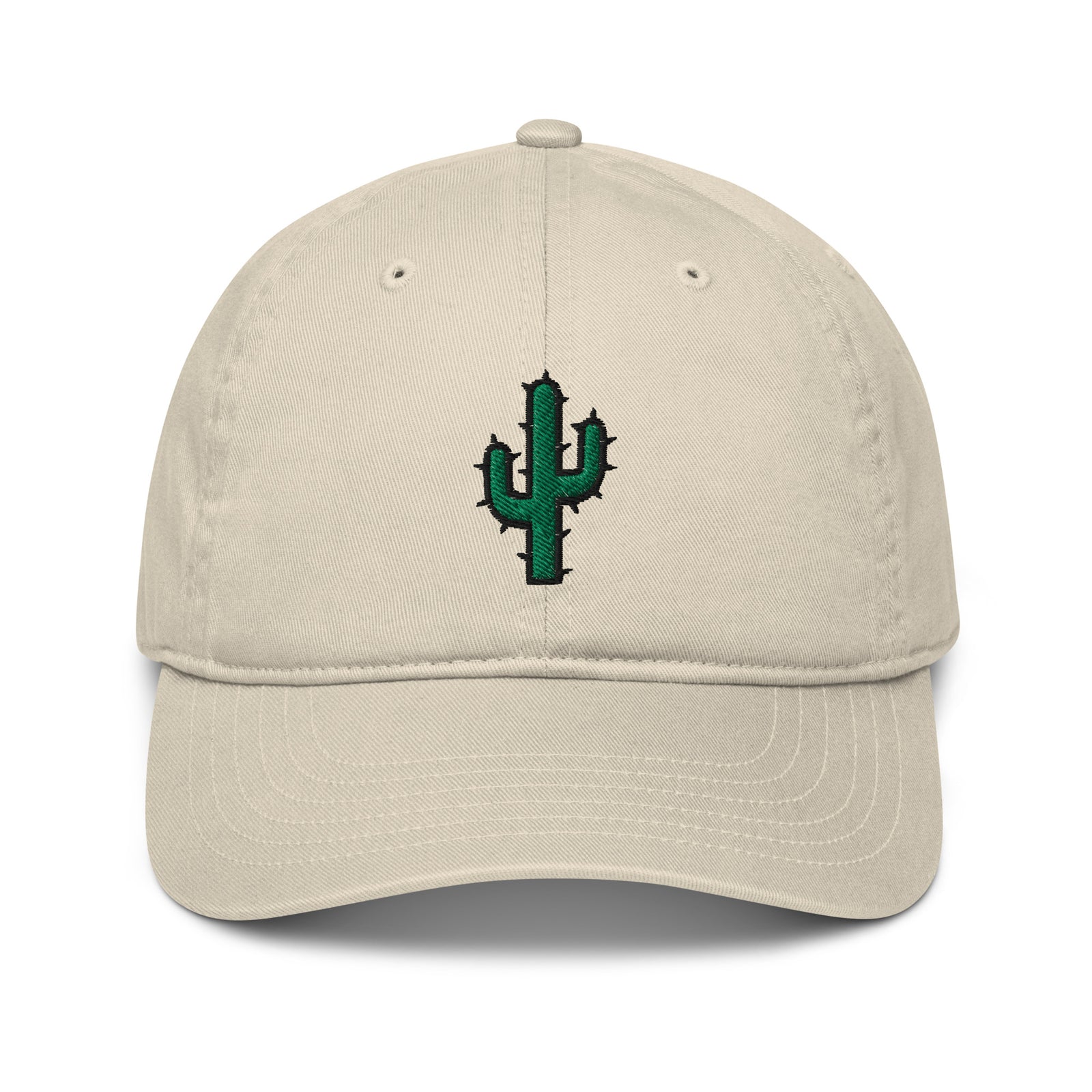 casquette beige cactus brodé
