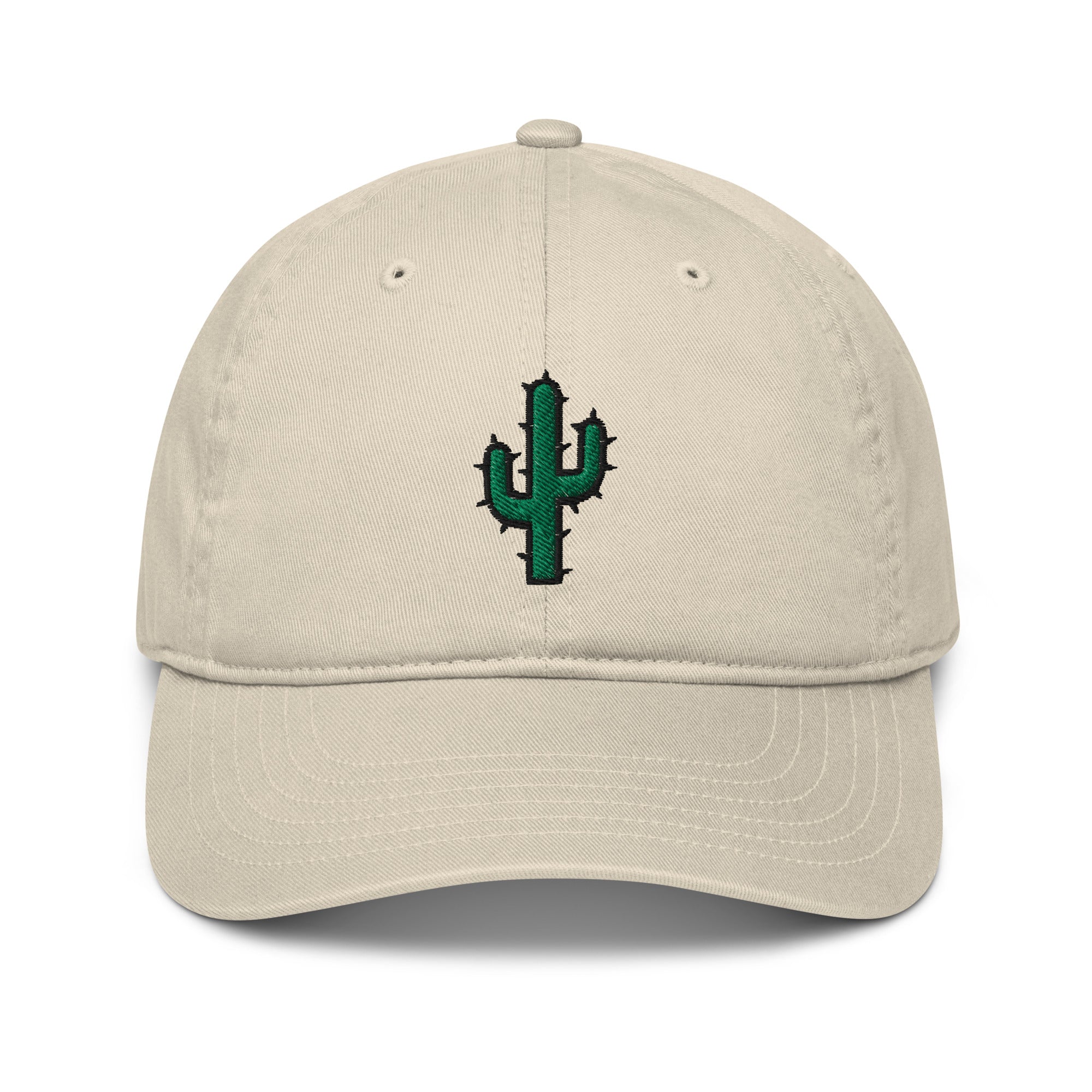 casquette beige cactus brodé