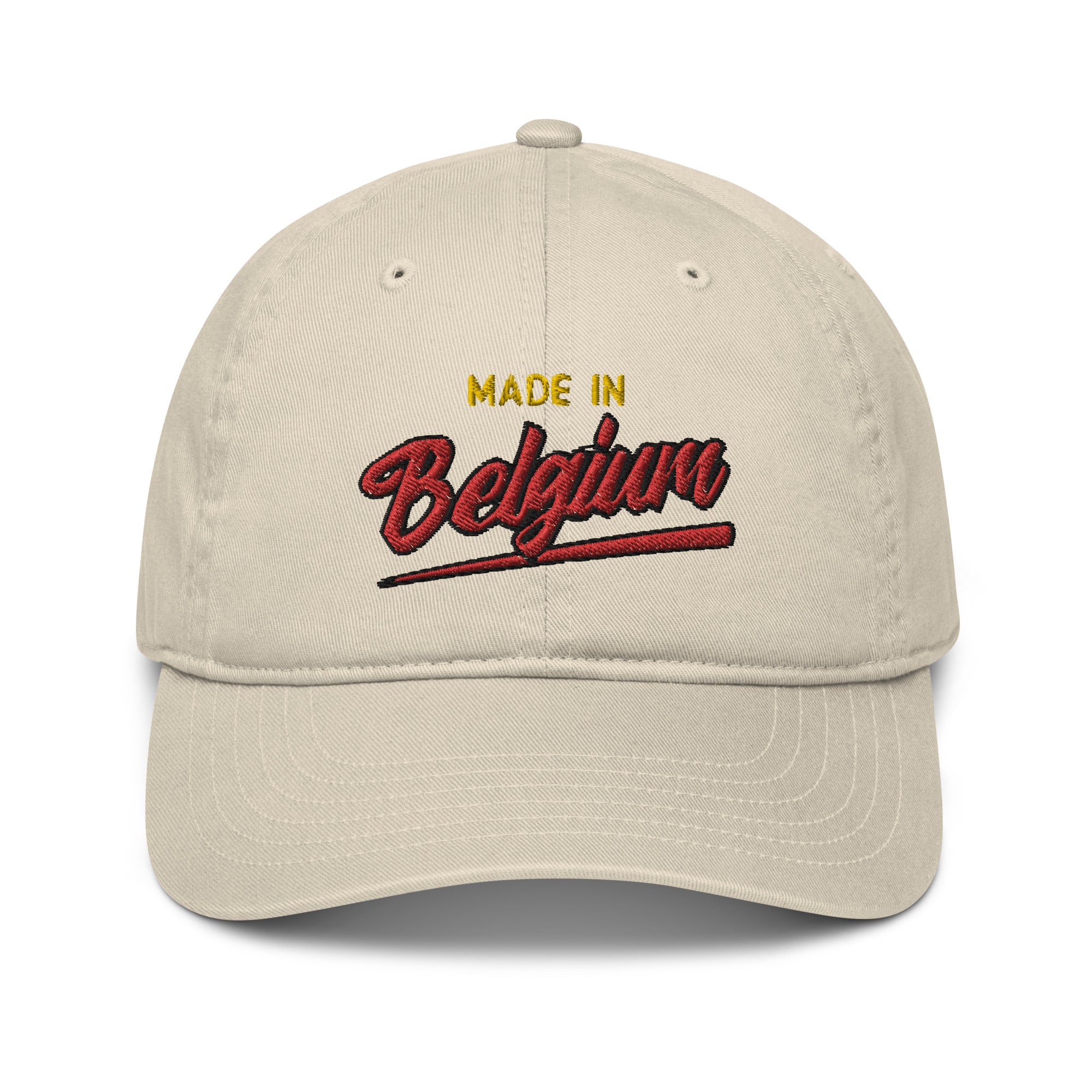 Casquette de baseball bio Belge brodée - "Made in Belgium with love"