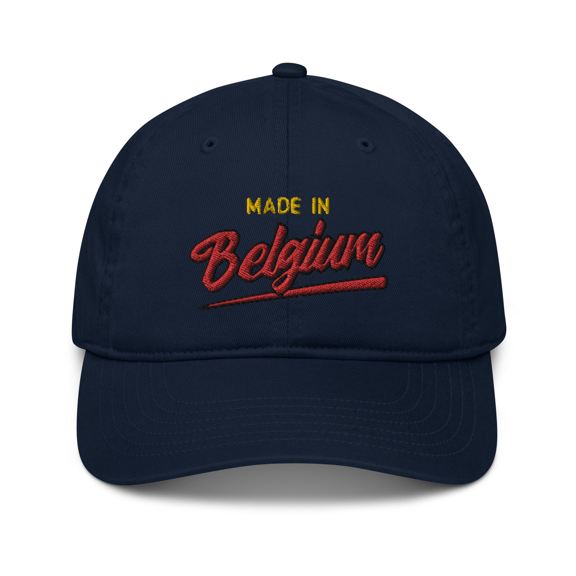 Casquette de baseball bio Belge brodée - "Made in Belgium with love"