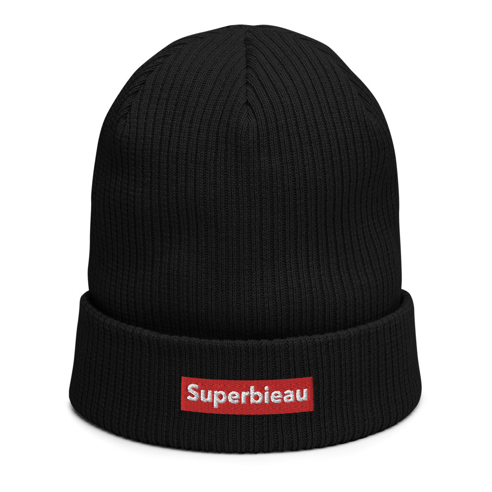 Bonnet côtelé bio - "SUPERBIEAU"