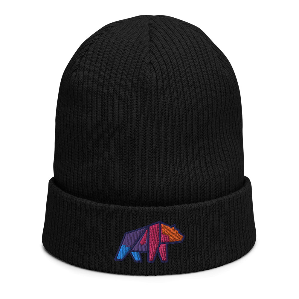 Bonnet côtelé bio " OURS ORIGAMI"