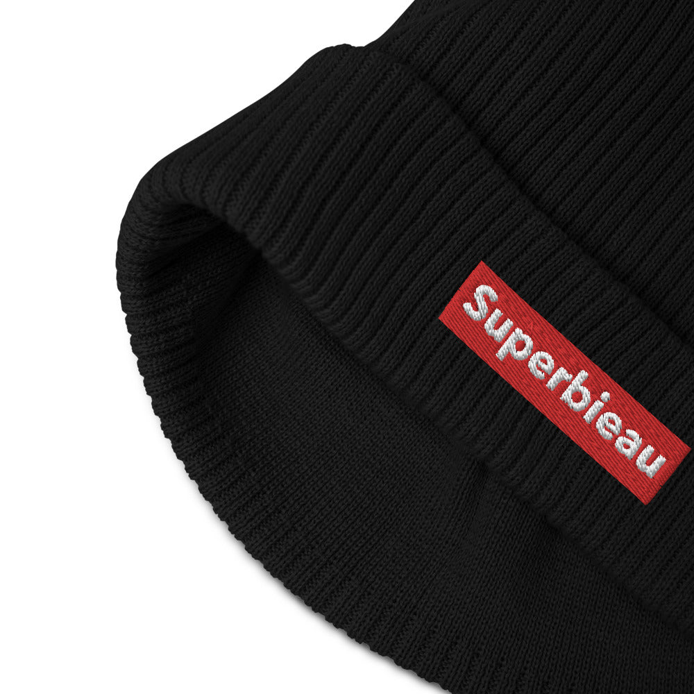 Bonnet côtelé bio - "SUPERBIEAU"