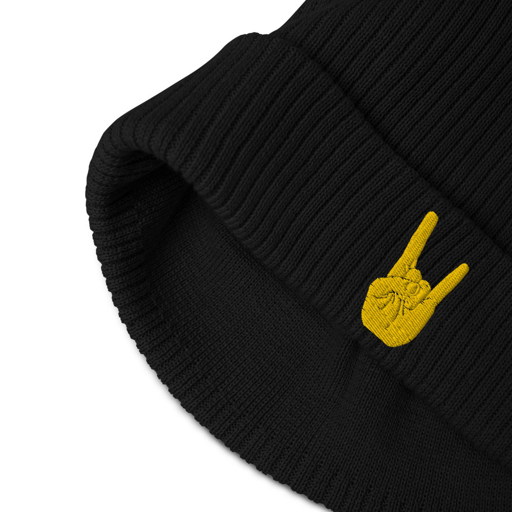 Bonnet côtelé bio - "ROCK AND ROLL BABY"