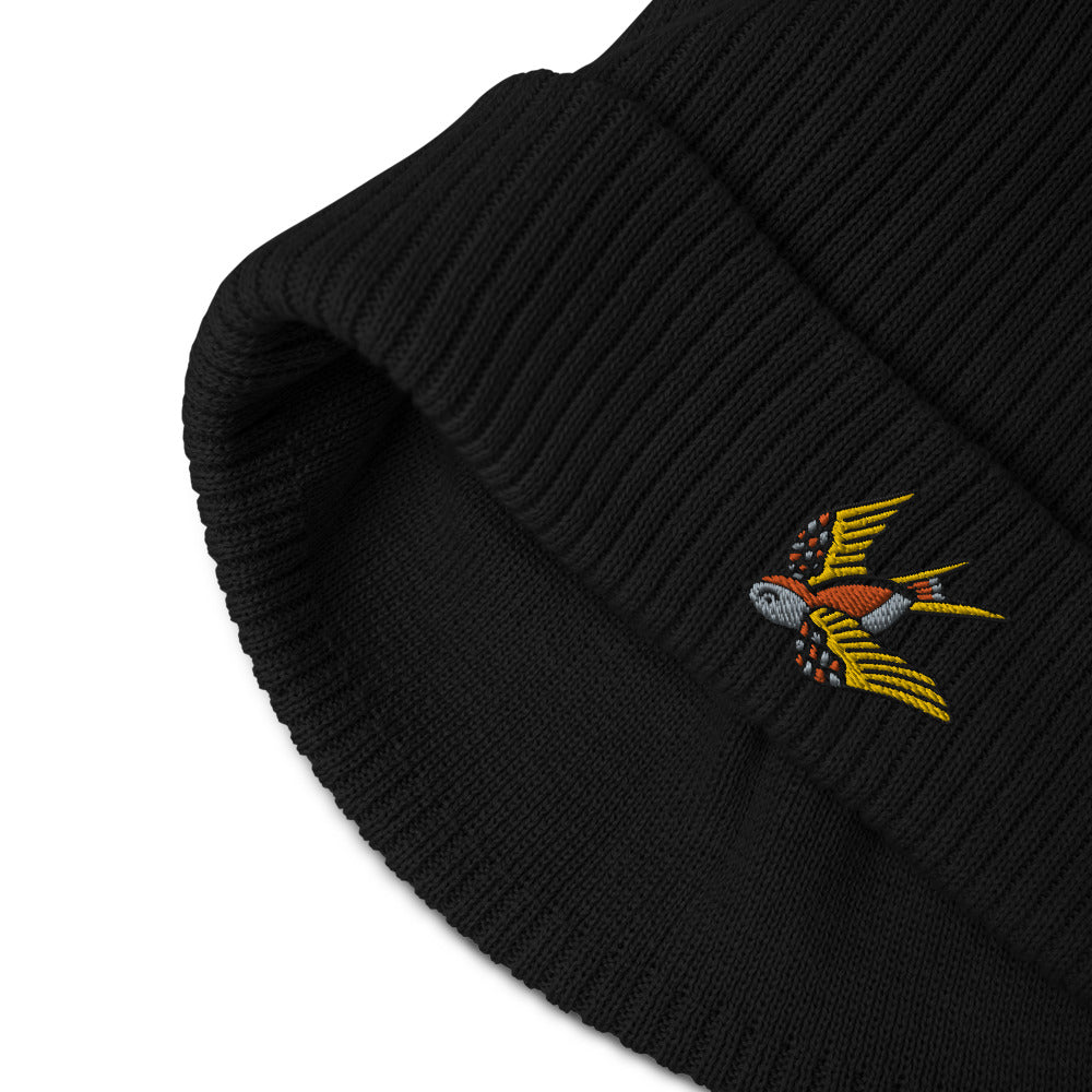 Bonnet côtelé bio - "HIRONDELLE"