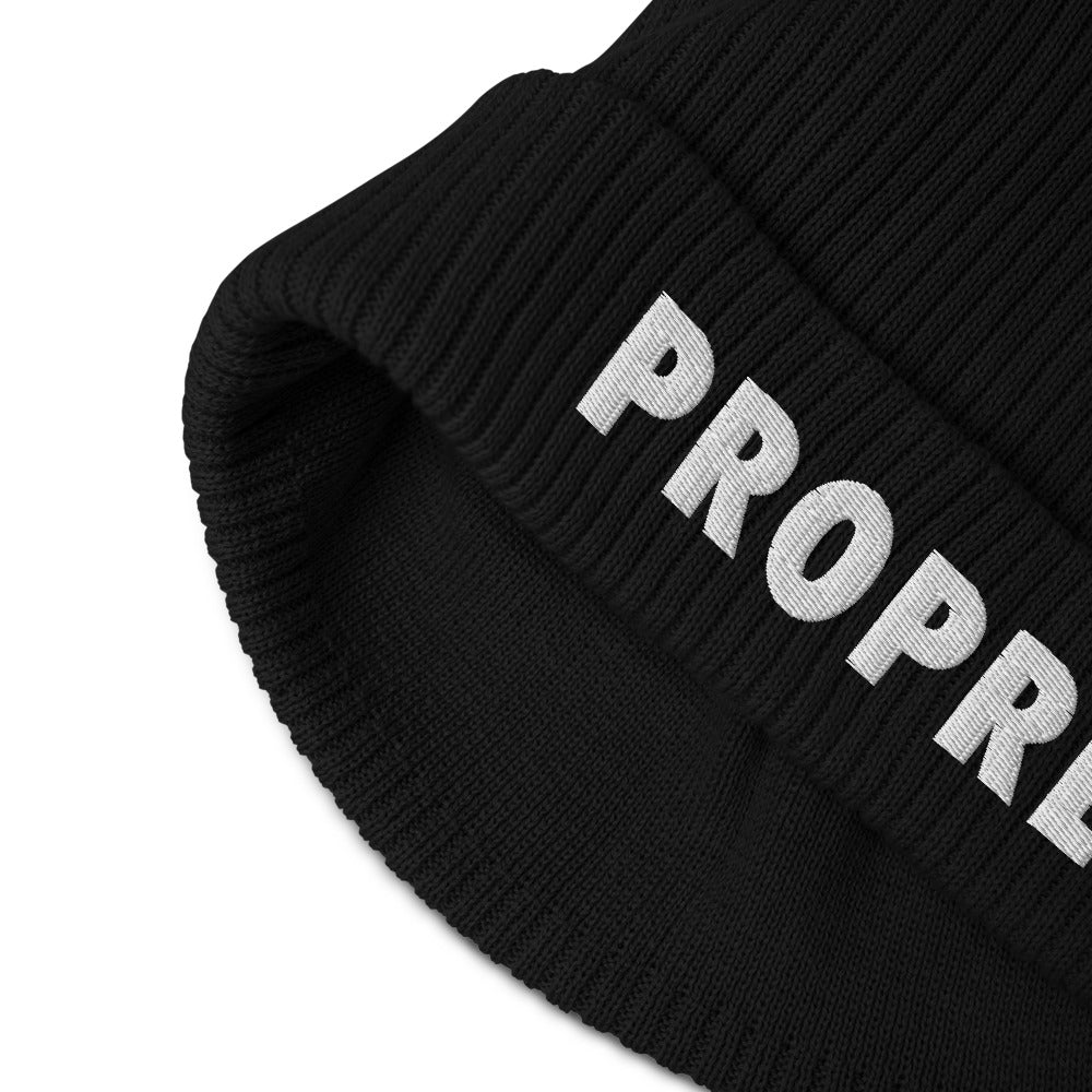 Bonnet côtelé bio - "PROPRE"