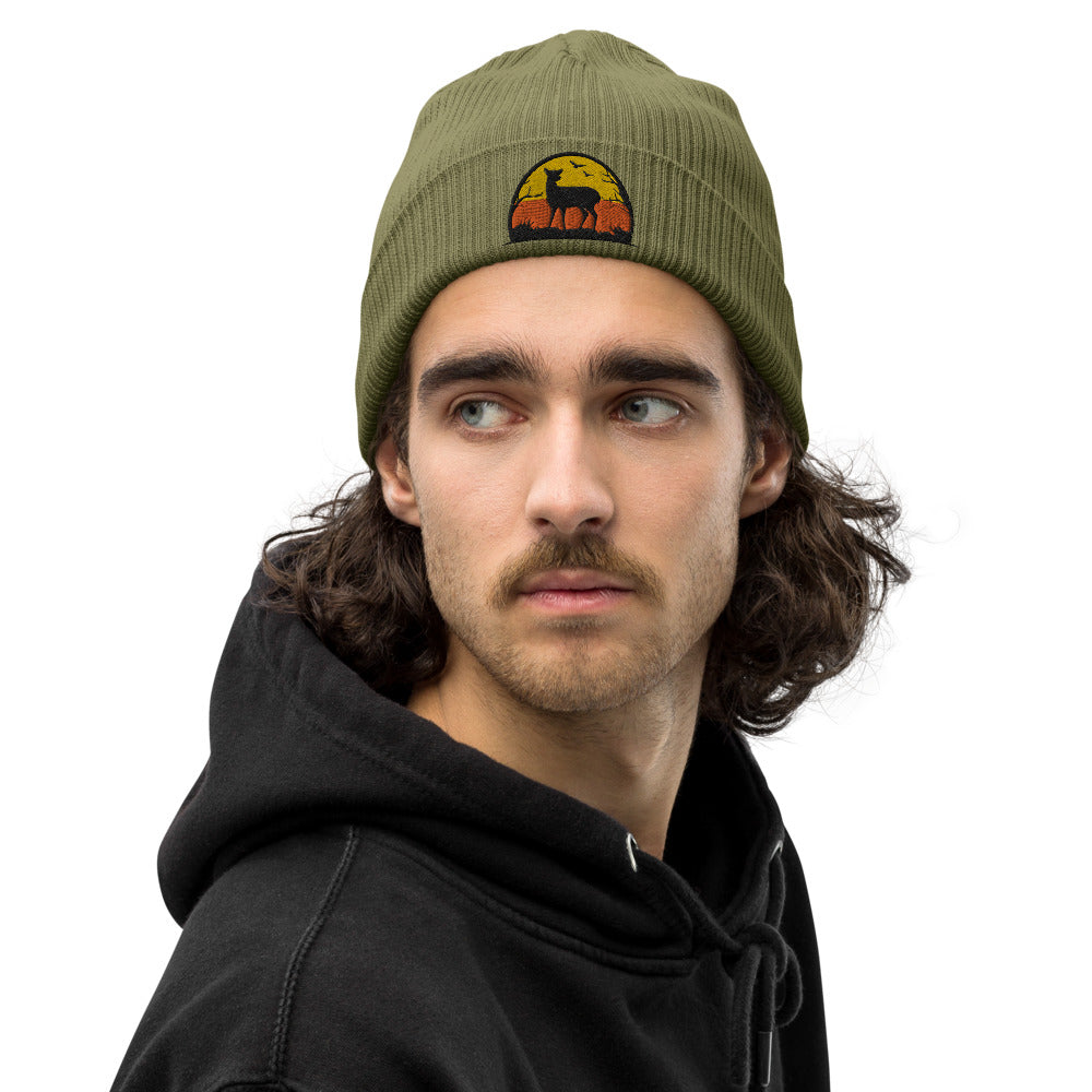 Bonnet côtelé bio - "COUCHER D'BICHE"