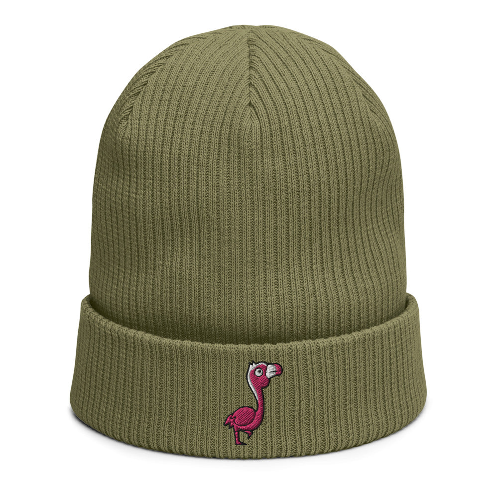 Bonnet côtelé bio - "FAMAND ROSE"