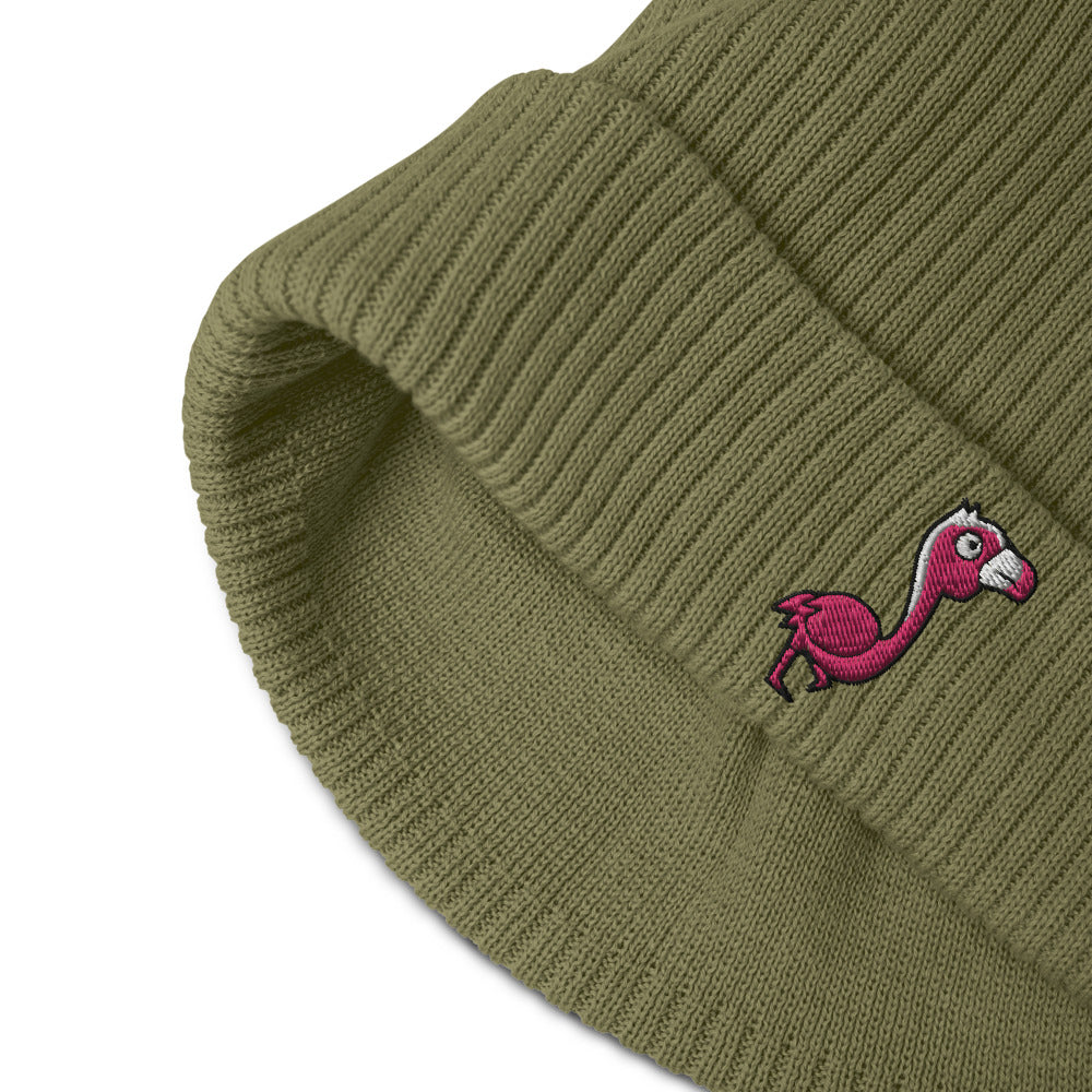 Bonnet côtelé bio - "FAMAND ROSE"
