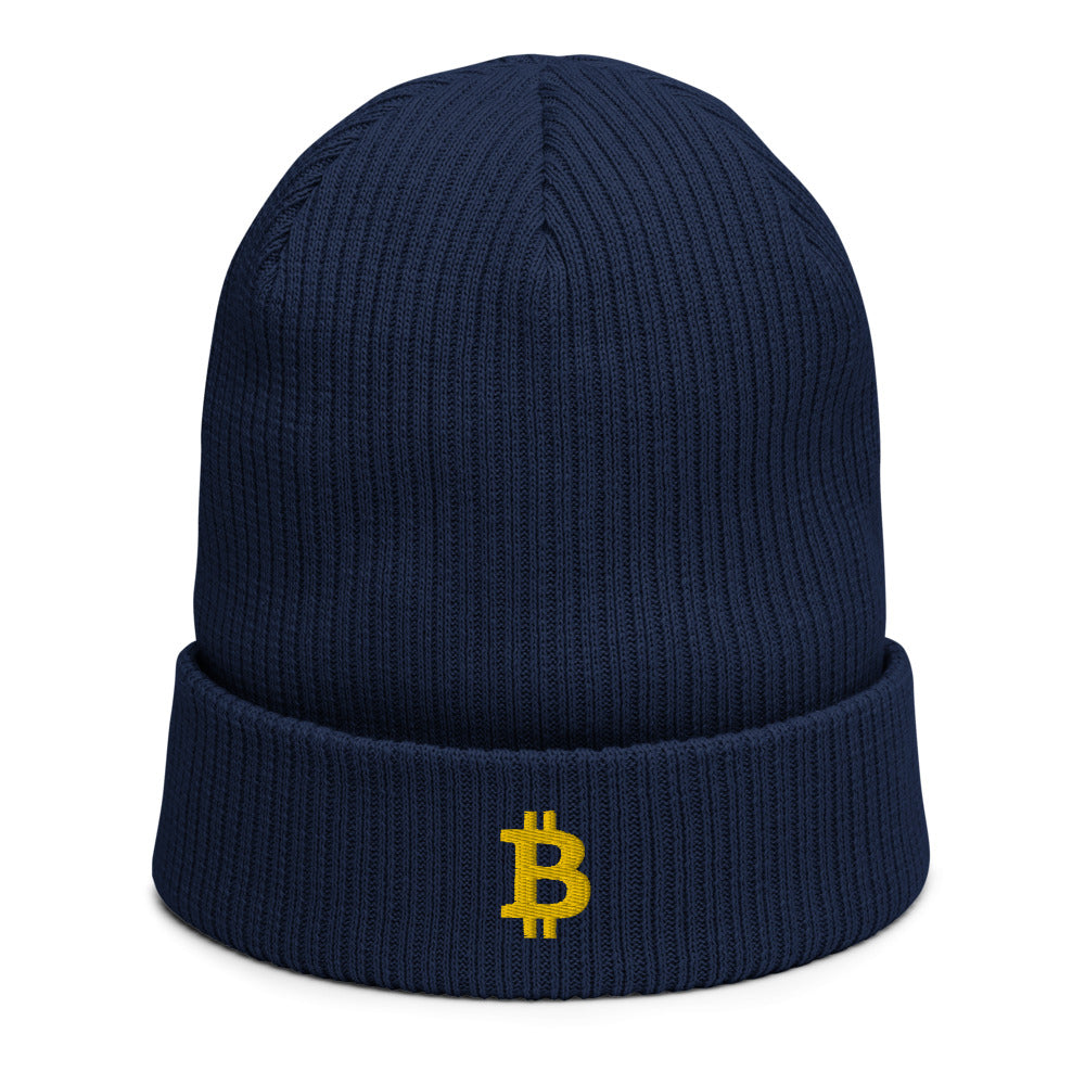 Bonnet côtelé bio - "BITCOIN" -  from chtmboutique by chtmboutique - BITCOIN, BONNET, CRYPTO