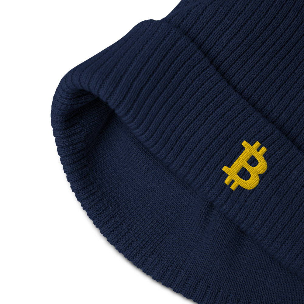 Bonnet côtelé bio - "BITCOIN" -  from chtmboutique by chtmboutique - BITCOIN, BONNET, CRYPTO