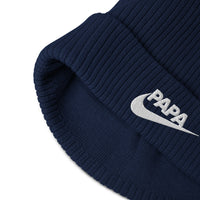 Bonnet côtelé bio - "PARODIE NIKE "PAPA JUST DO IT"