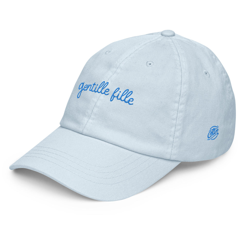casquette femme de baseball tendance pastel bleu brodée