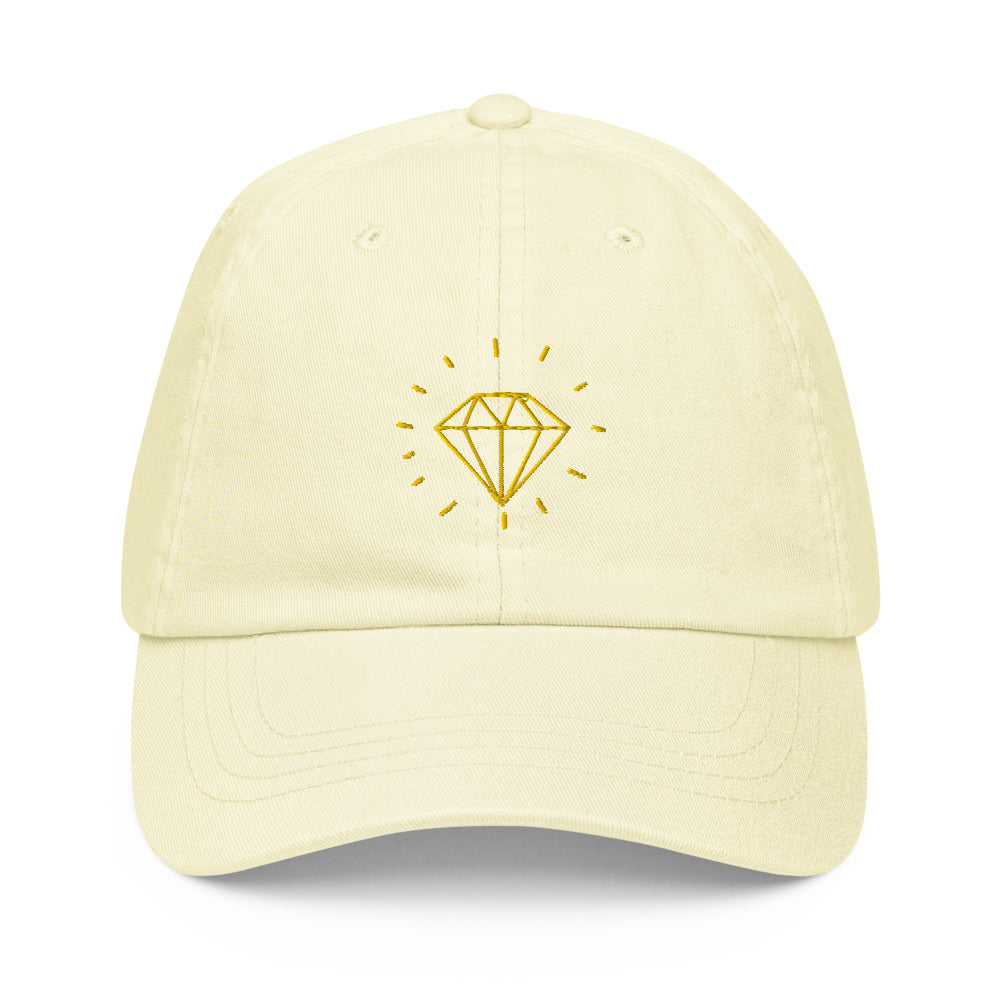Casquette Femme De Baseball Tendance Pastel Jaune - Diamand