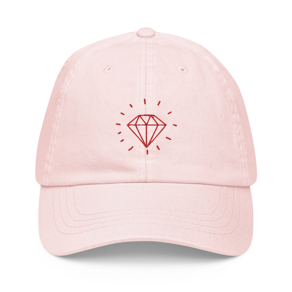 Casquette Femme De Baseball Tendance Pastel Rouge - Diamand