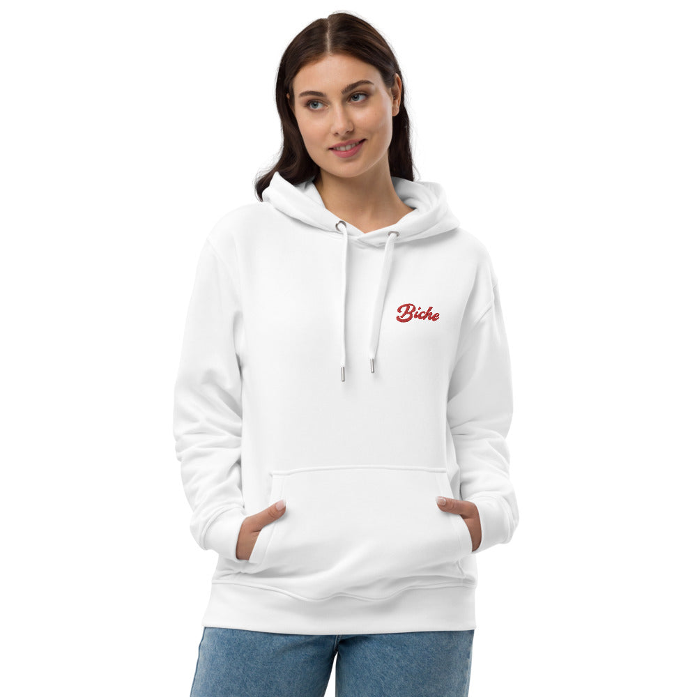 Pull à capuche femme brodé - "Biche"