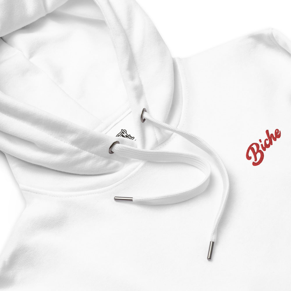 Pull à capuche femme brodé - "Biche"