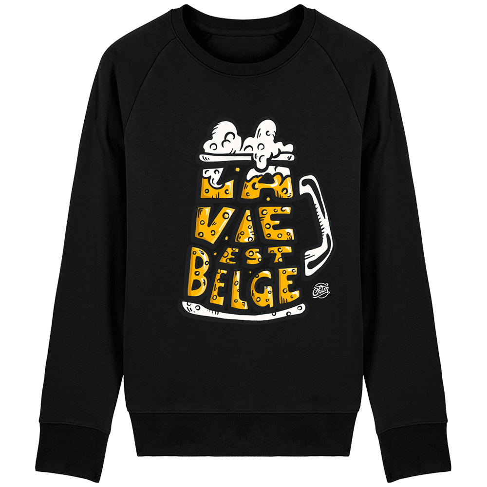 sweat biere belge la vie est belge