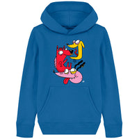 pull enfant original avec un dessin artistique de chiens fous