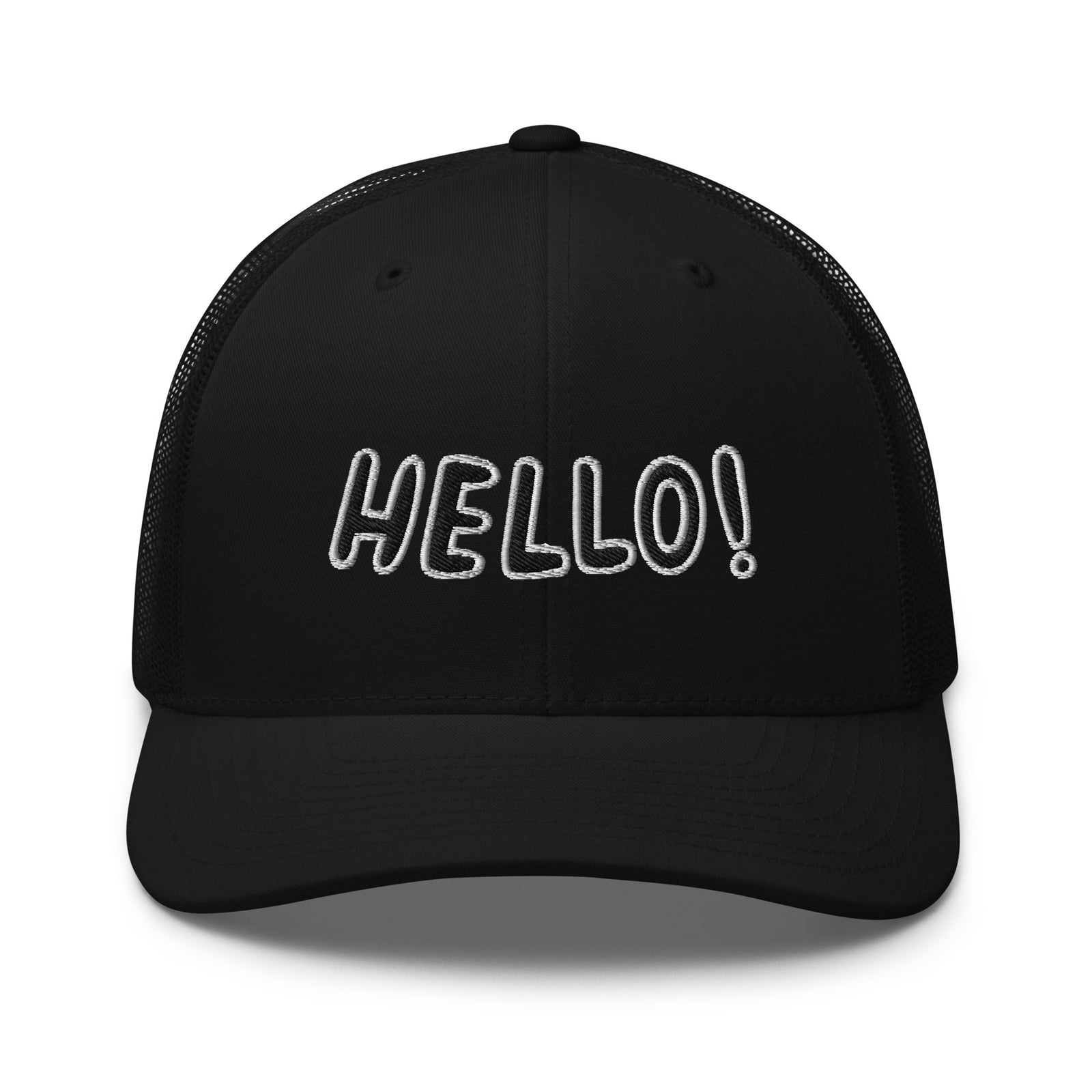 Casquette trucker hello noir portée en situation CHT'M Boutique