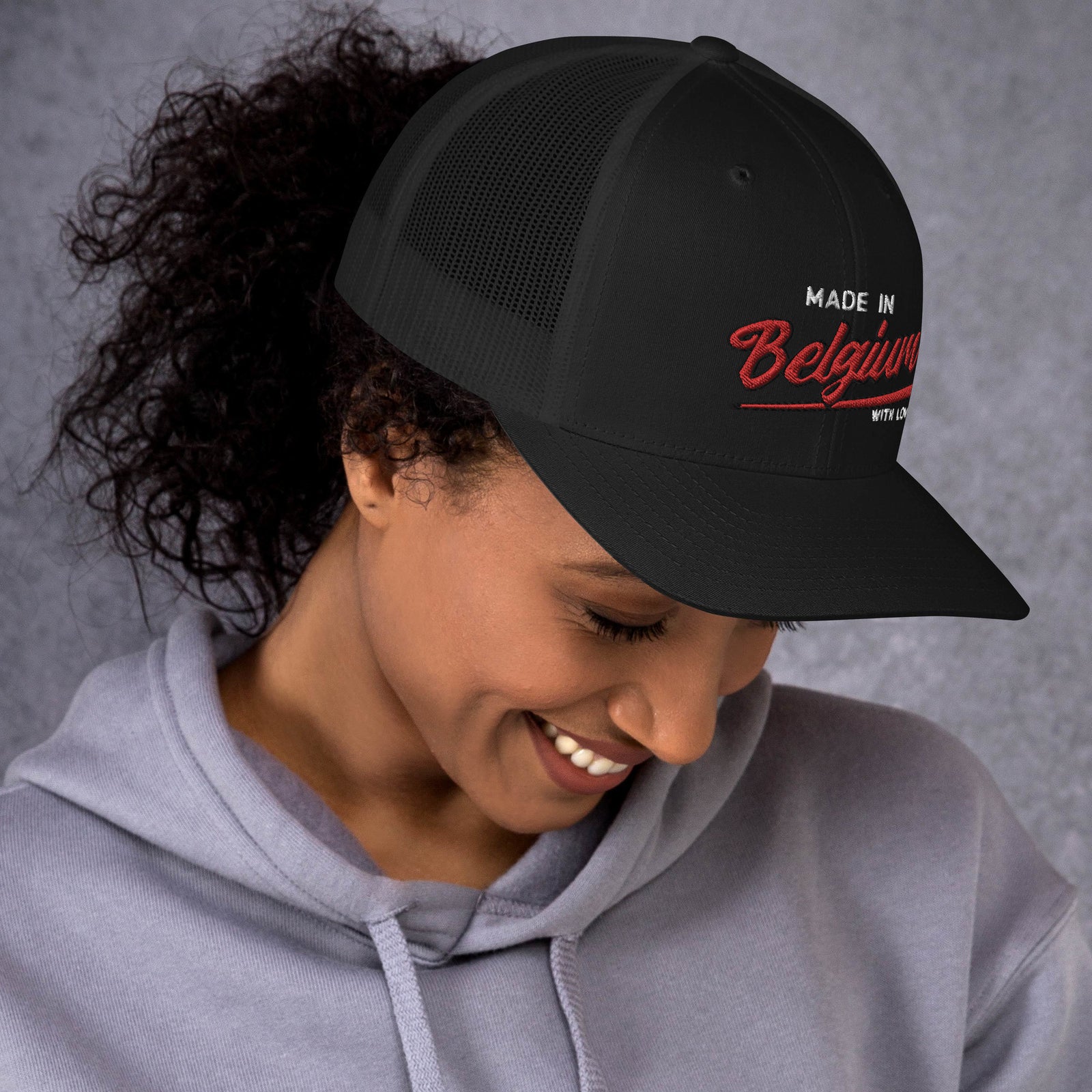 Casquette Trucker brodée - "Made in Belgium with love"
