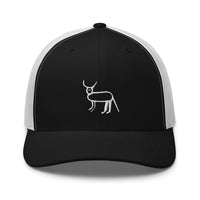 Casquette trucker noire et blanche Coucou Petite Perruche brodée — vue de face