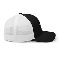 Casquette trucker noire et blanche Coucou Petite Perruche — profil droit