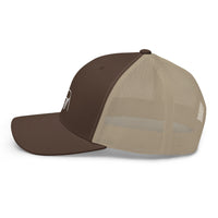 Casquette trucker marron et kaki Coucou Petite Perruche — profil gauche