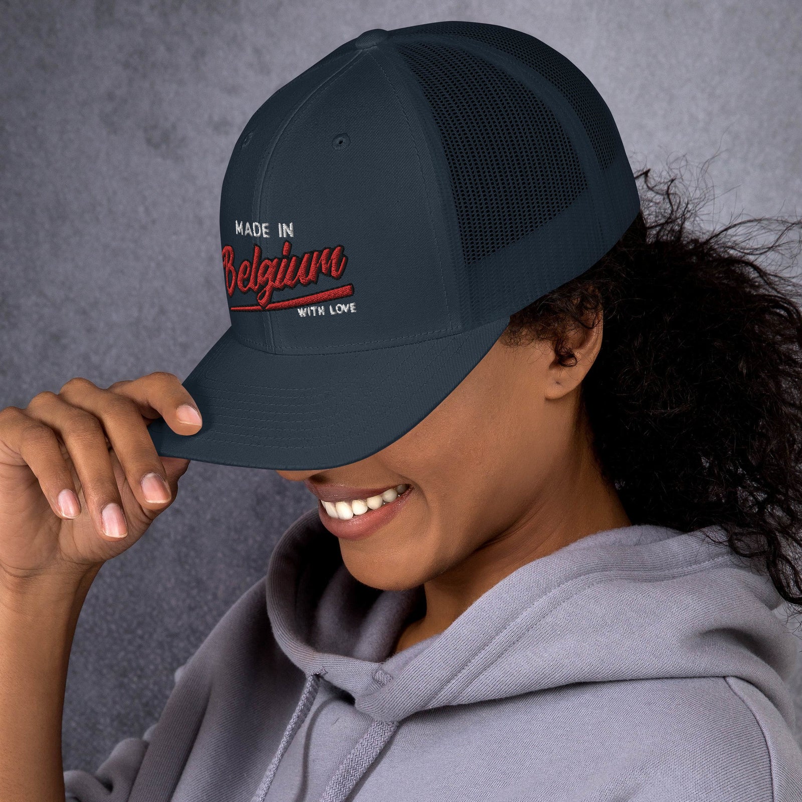 Casquette Trucker brodée - "Made in Belgium with love"