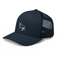 Casquette trucker bleu marine Coucou Petite Perruche — trois-quarts avant gauche