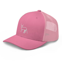 Casquette trucker rose Coucou Petite Perruche — trois-quarts avant gauche